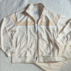 SERGIO TACCHINI Cream and Tan Track Jacket